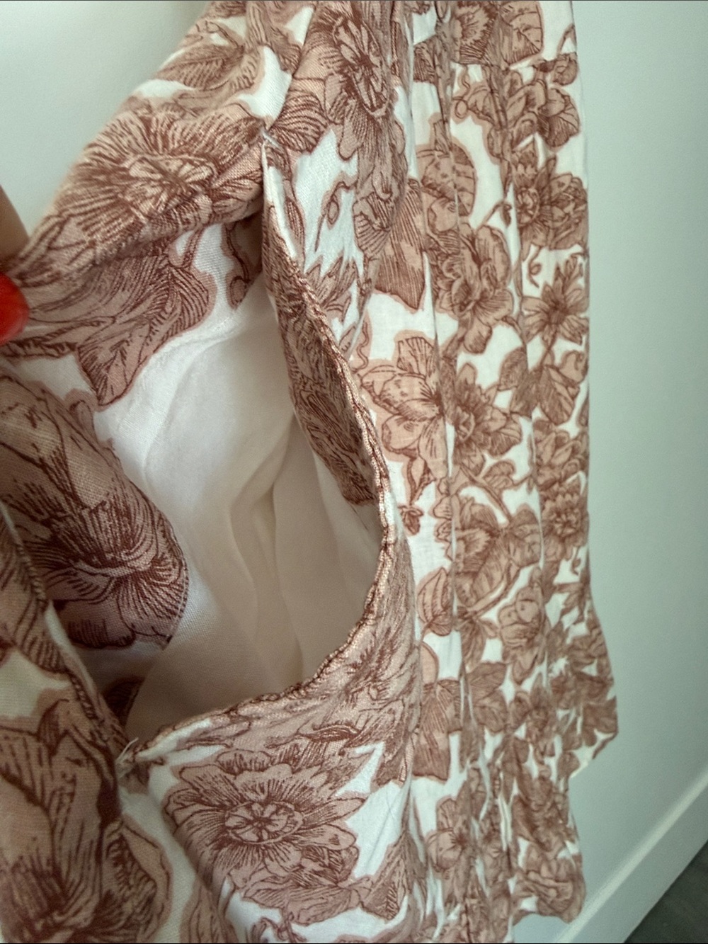 Abercrombie & Fitch babydoll Floral mini dress Pink and Cream Color size Small - Picture 7 of 11